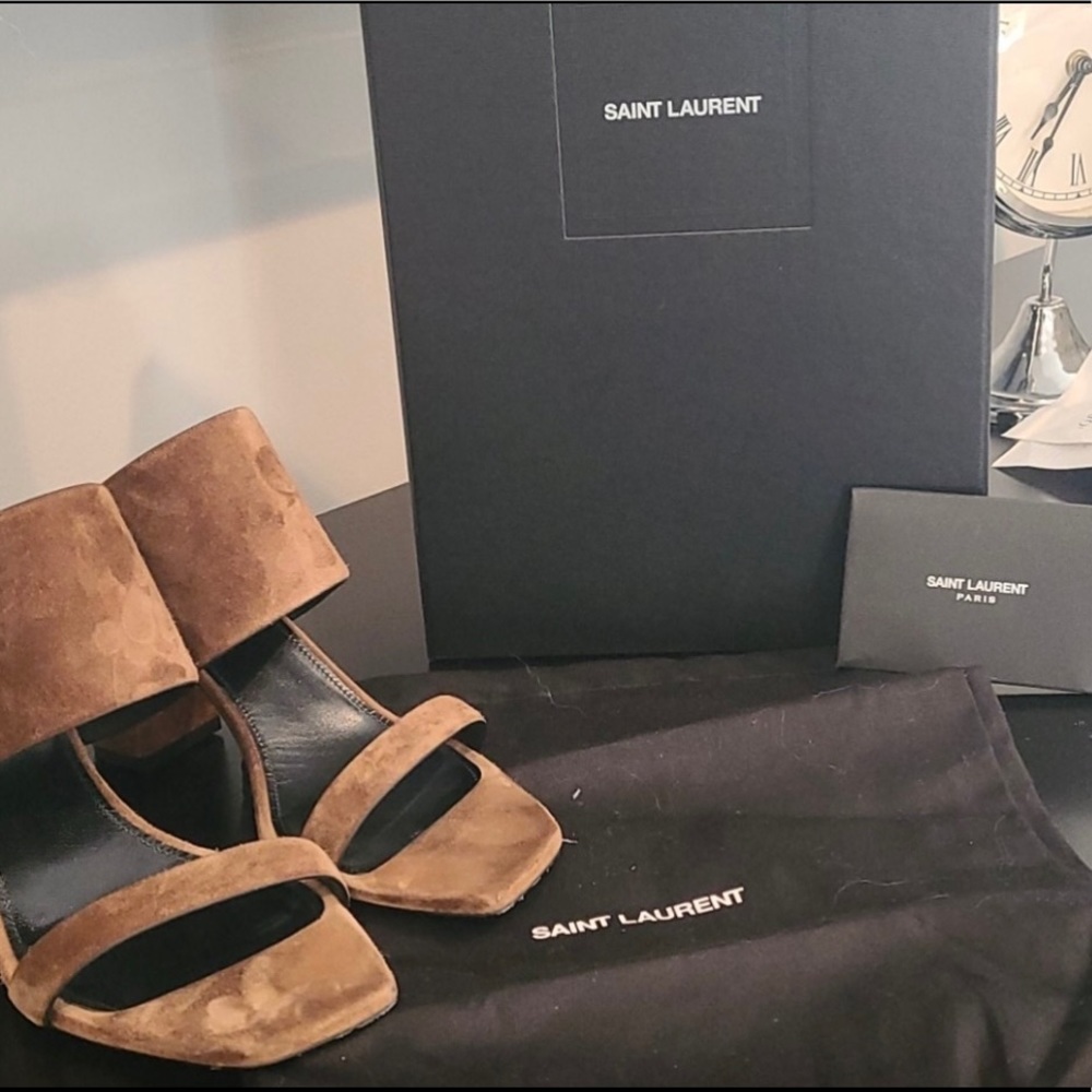 Saint Laurent Brown Mule